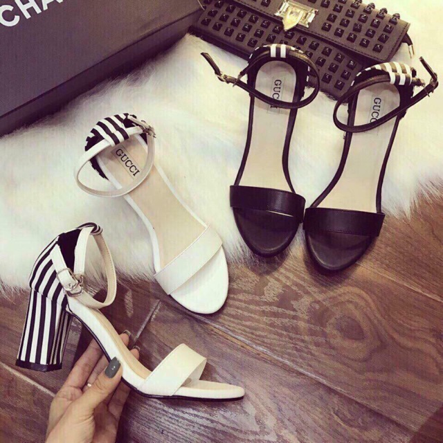 GIÀY CAO GÓT SANDAL PHỐI SỌC
