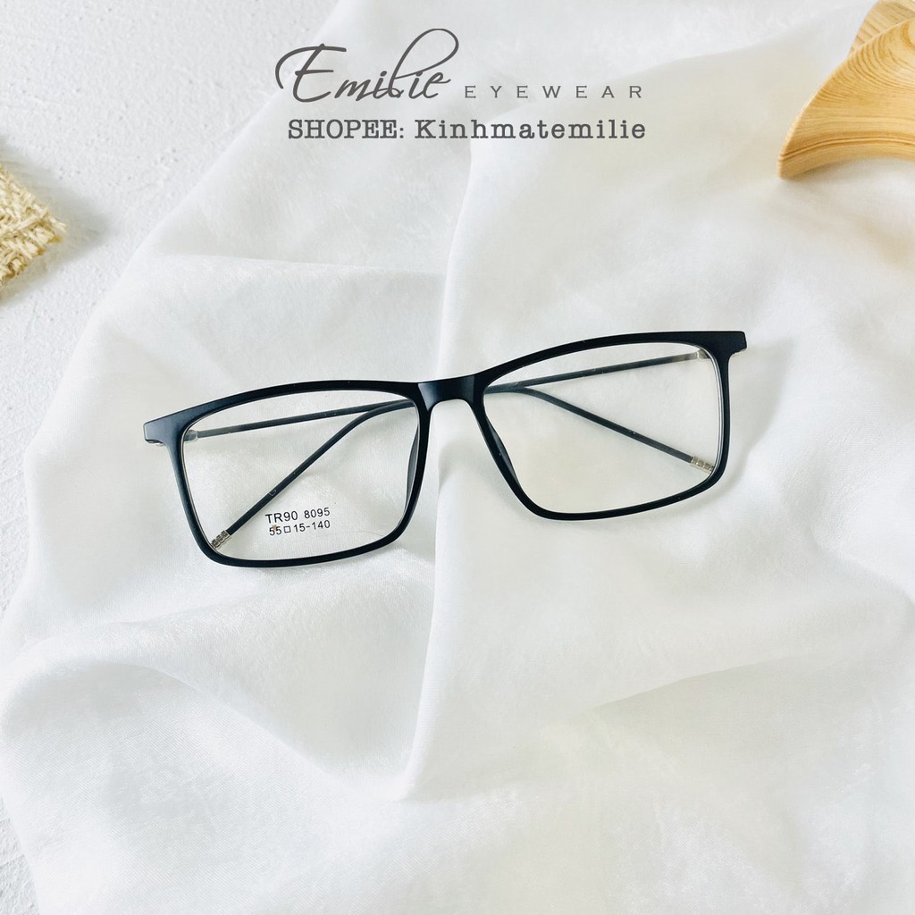 Gọng kính vuông nhựa dẻo mảnh Emilie eyewear phụ kiện thời trang 8095