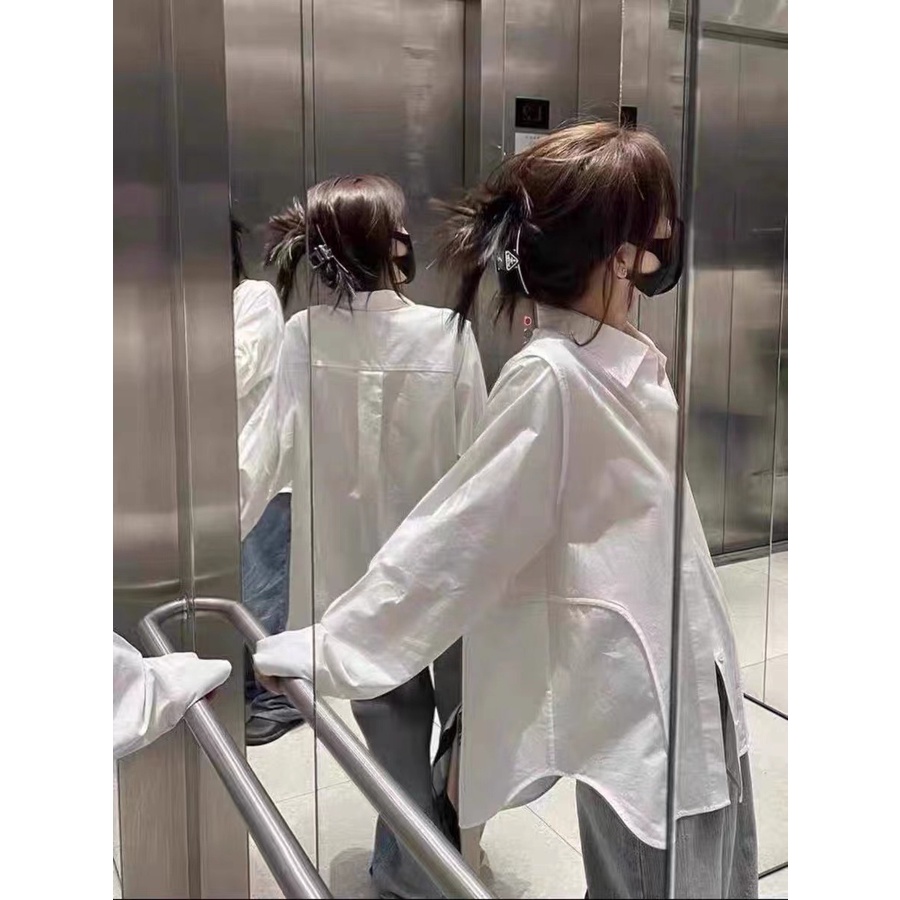 Áo sơ mi nữ BH tay dài dáng rộng phong cách Hàn Quốc | BigBuy360 - bigbuy360.vn