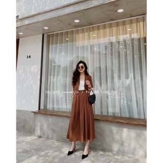 Set blazer lửng thanh lịch kèm váy vintage hot hit