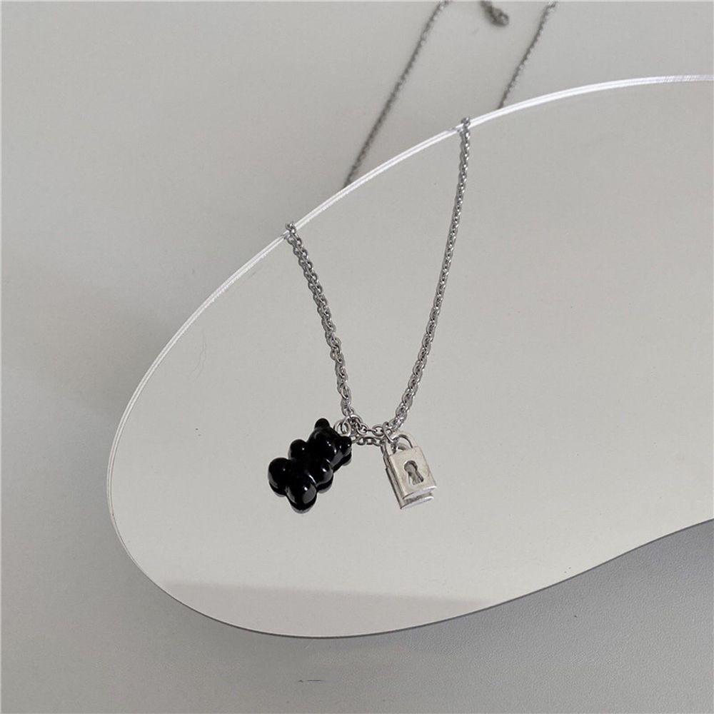 Vòng cổ Mặt Nhựa Resin Màu Trơn Dễ Thương Phong Cách Hàn Quốc Cho Cặp Đôi