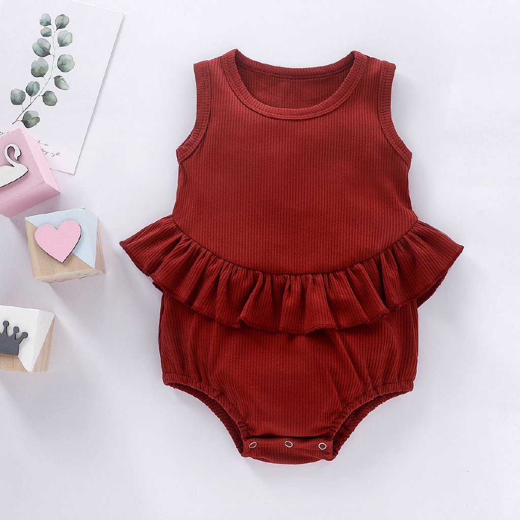 Bộ áo liền quần vải lanh cotton thoáng khí thời trang mùa hè đáng yêu chuyên dụng cho trẻ sơ sinh
