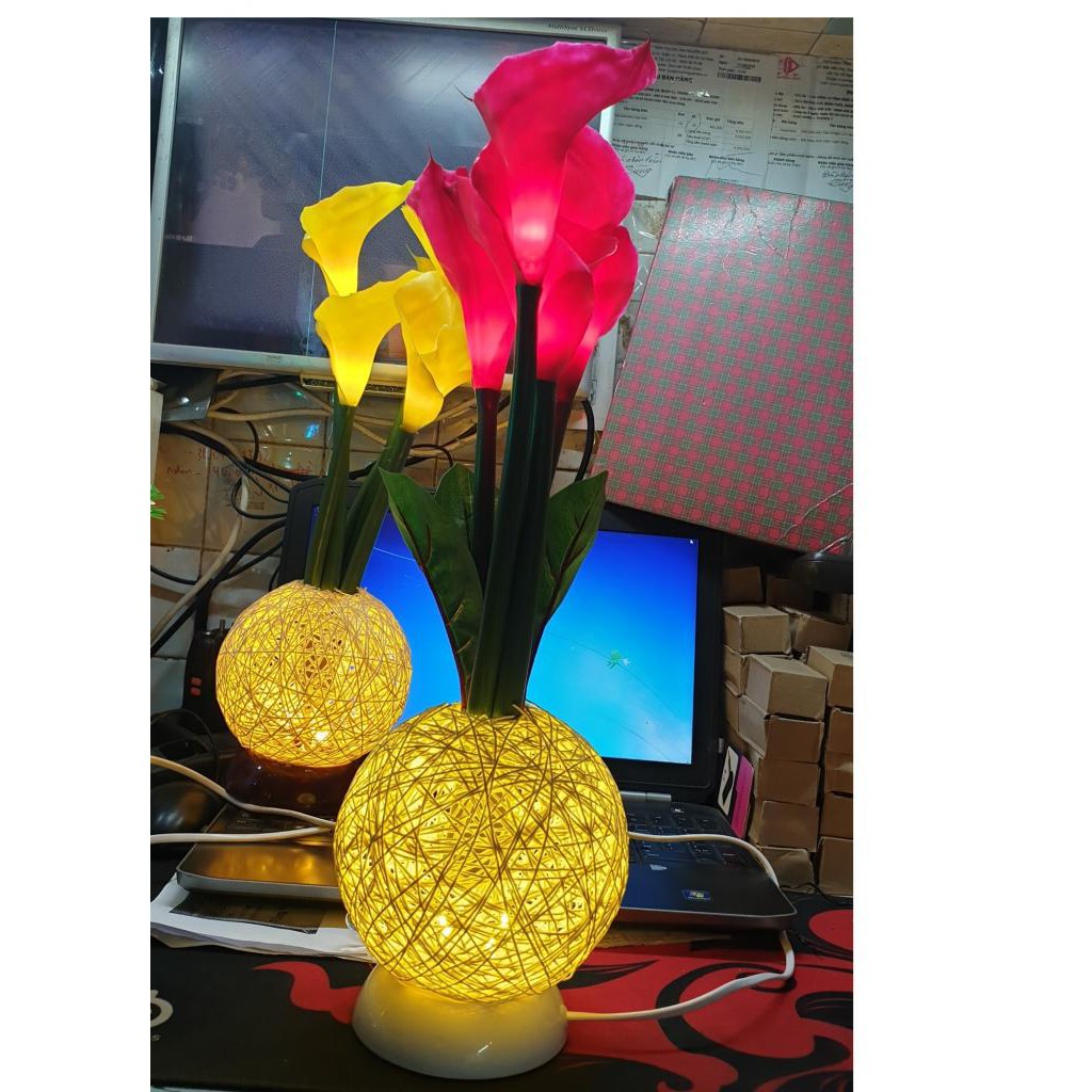 LỌ ĐÈN LED HOA LOA KÈN ĐẸP SANG TRỌNG ( màu ngẫu nhiên)