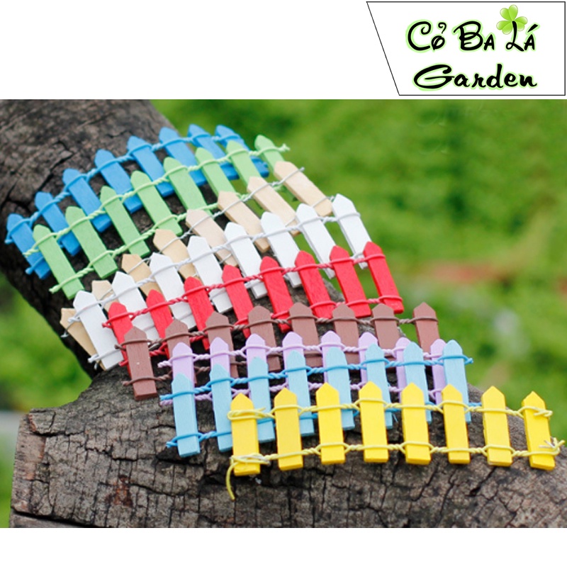 Hàng rào gỗ mini,  trang trí tiểu cảnh - sen đá - bonsai -terrarium