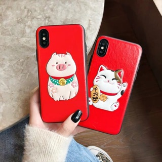 Ốp Iphone Mèo Thần Tài Và Heo Siêu Xinh
