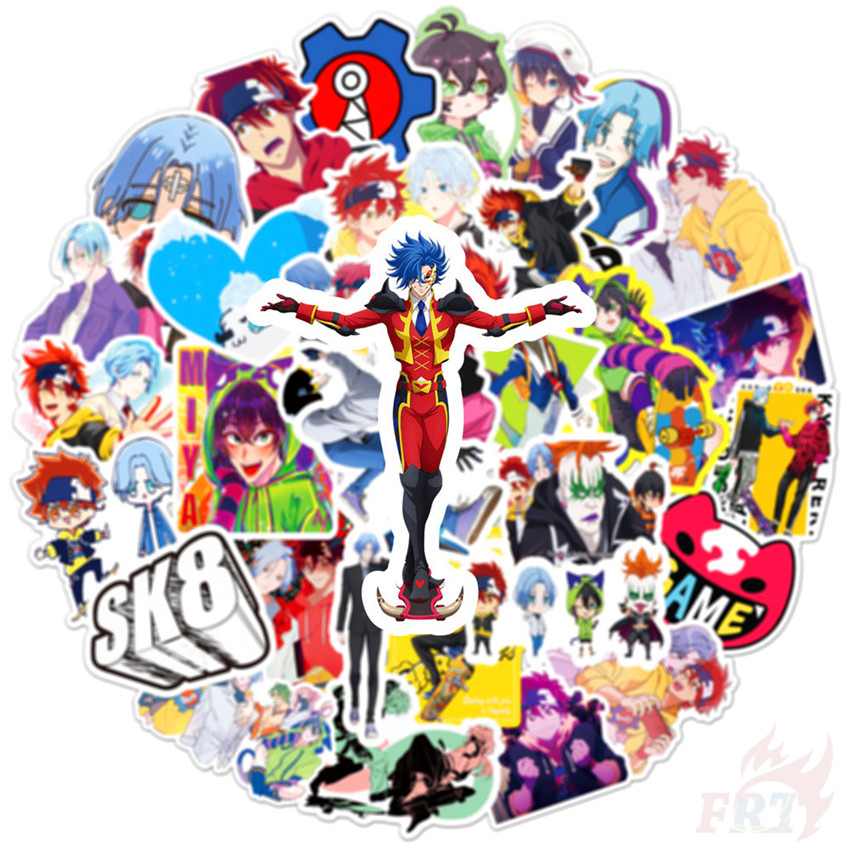 Set 50 nhãn dán hoạt hình SK8 the Infinity dòng 1 SK∞S anga Hasegawa hỗn hợp chống nước thời trang DIY