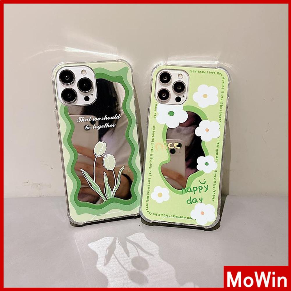 Ốp điện thoại acrylic mặt gương HD có túi khí chống sốc xinh xắn thích hợp cho iPhone 11 13 Pro Max 12 Pro Max 7Plus XR