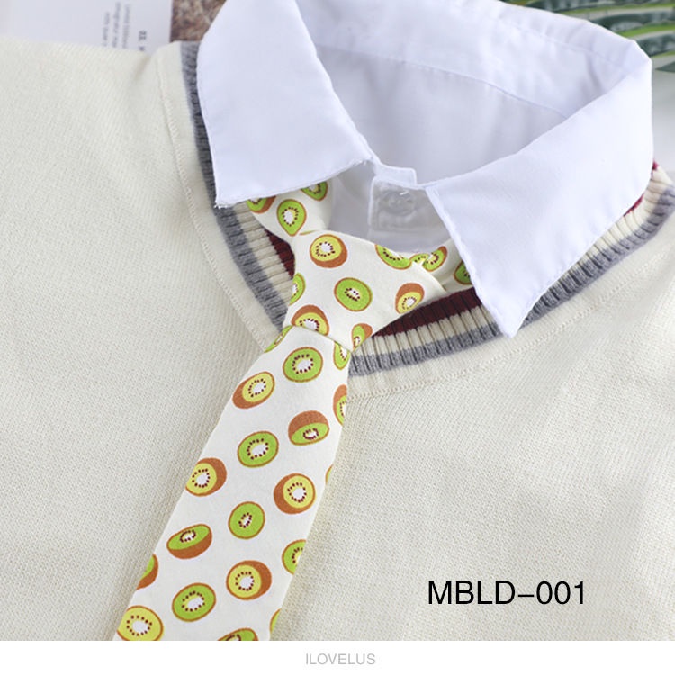 Cà Vạt Cotton 6CM Họa Tiết Trái Cây Hoạt Hình Phong Cách Preppy Hàn Quốc Thông Dụng Cho Nam Và Nữ