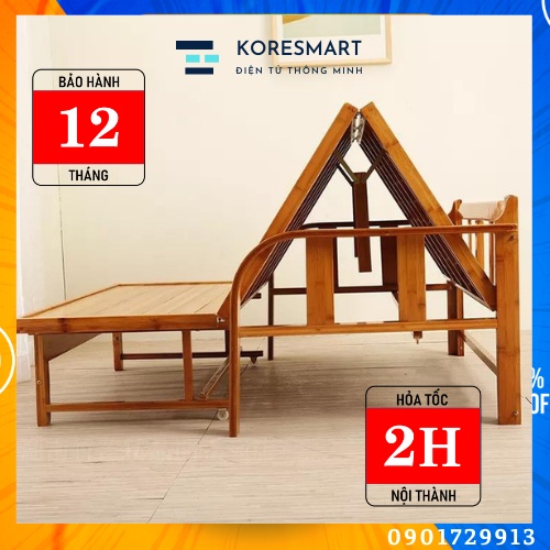 [Bộ Quà tặng] Giường Tre Gấp Gọn Thành Ghế Đa Năng, Giường ghế tre nằm mùa hè 100% Tre Tự Nhiên Kích