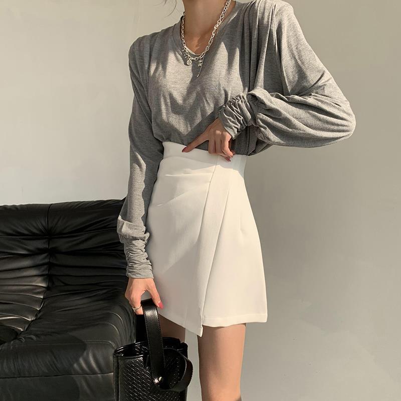 COZOK Chân Váy Chữ A Màu Sắc Đơn Giản Thời Trang Cho Nữ