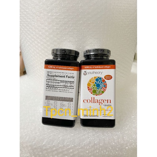 Viên uống đẹp da Collagen Youtheory+ Biotin 390 viên của Mỹ