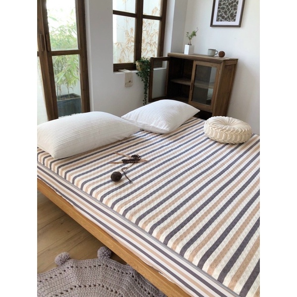 Ga Chống Thấm Trần Bông Xơ Đậu Nành Muji, ga giường Chống Thấm Nước Vượt Trội 100%, Sử Dụng 4 Mùa