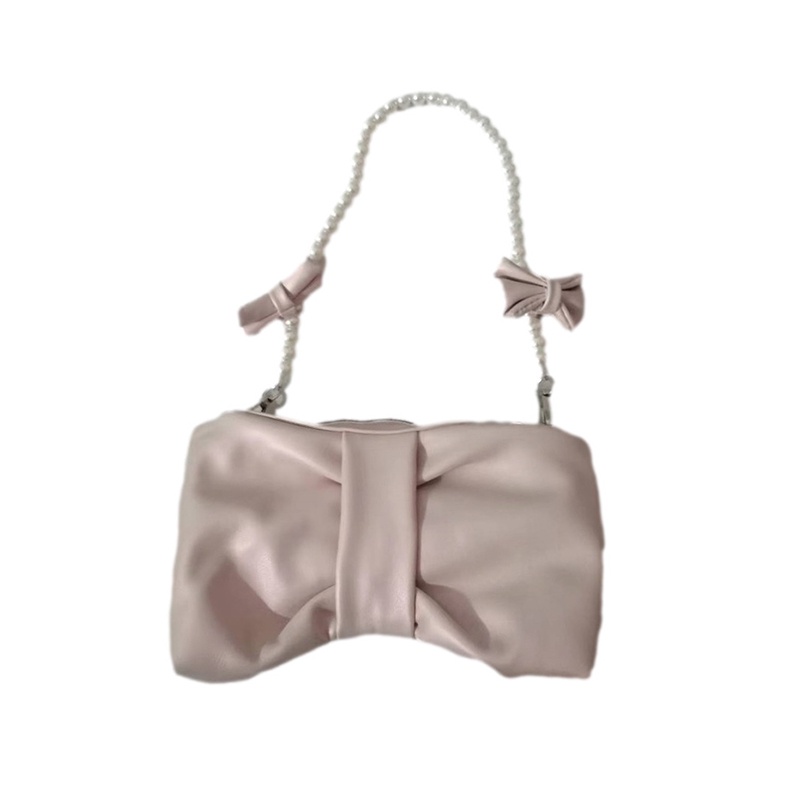 Túi Đeo Chéo Chuỗi Hạt Ngọc Trai Hình Bướm Cho Nữ