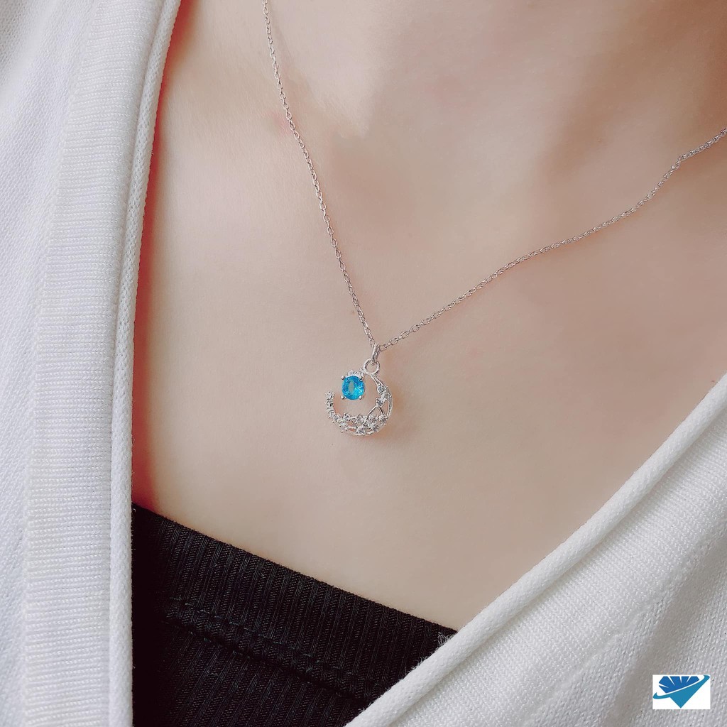 Dây chuyền nữ chất liệu bằng bạc ta hình mặt trăng MS72