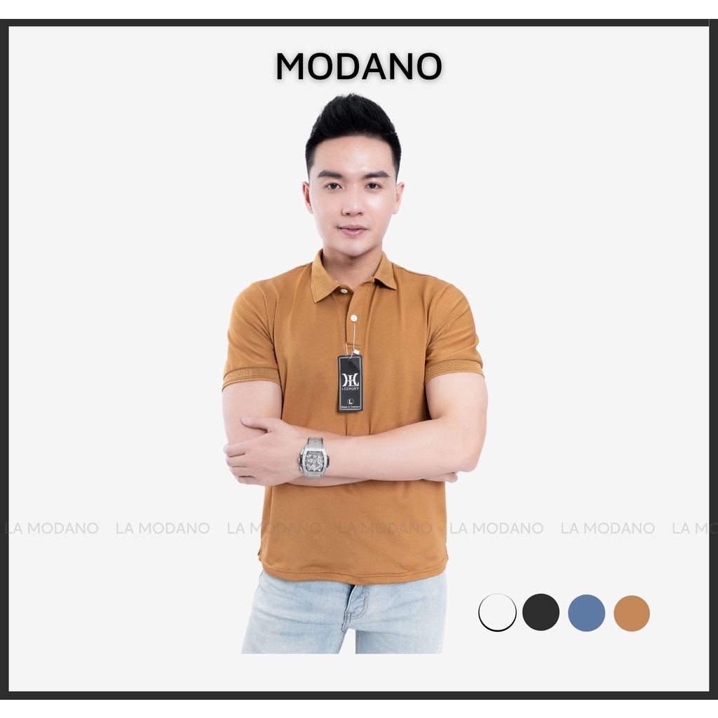 Áo Polo nam LA MODANO vải Cotton cá sấu cao cấp xuất xịn dệt bo dày dặn chuẩn form áo thun cổ bẻ tay ngắn PL01