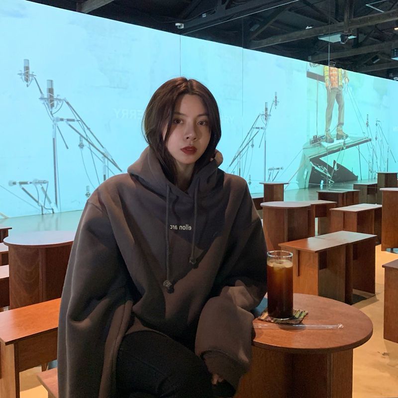 Áo nỉ hoodie nữ from rộng có mũ hàn quốc,áo hoodie from rộng tay bồng,chất nỉ bông dày,phong cách unisex | BigBuy360 - bigbuy360.vn