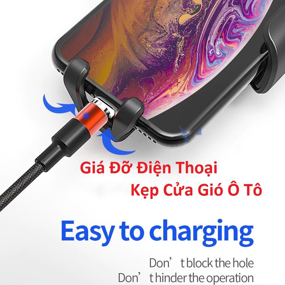 Giá đỡ điện thoại cài cửa gió điều hòa ô tô đế da | BigBuy360 - bigbuy360.vn