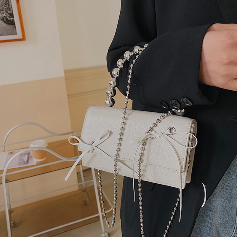 Túi IELGY đeo chéo tay cầm ngọc trai nhân tạo cao cấp cho nữ