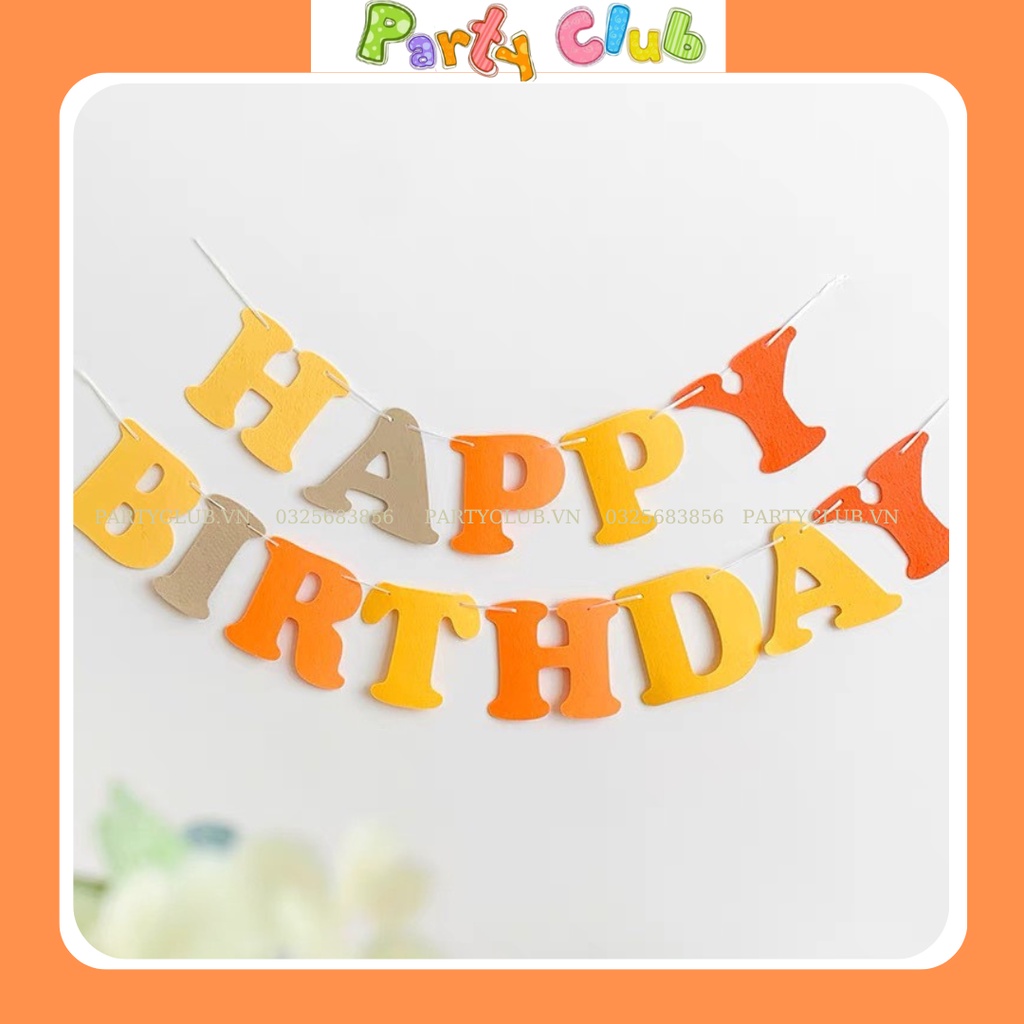 Dây treo chữ HAPPY BIRTH DAY nỉ nhiều màu trang trí sinh nhật