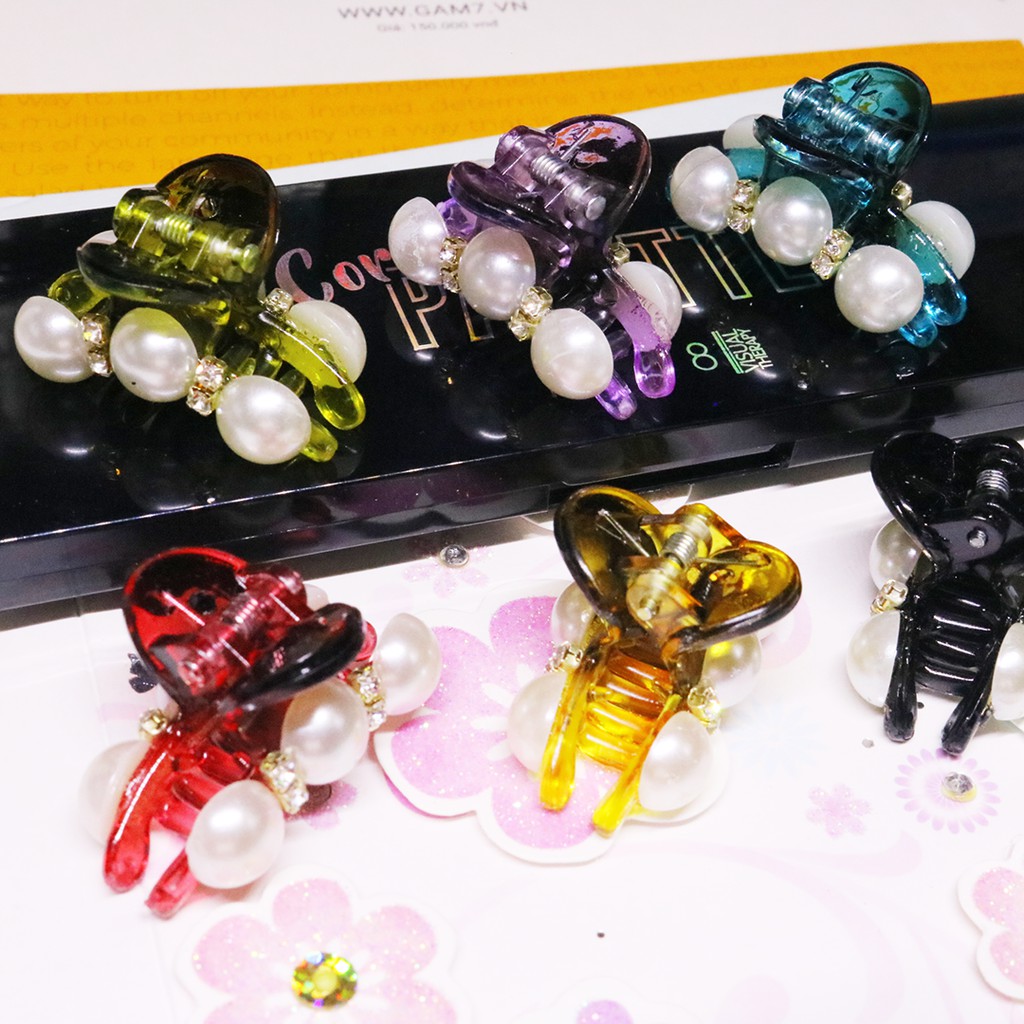 Gấp tóc Mini ngọc trai nhiều màu