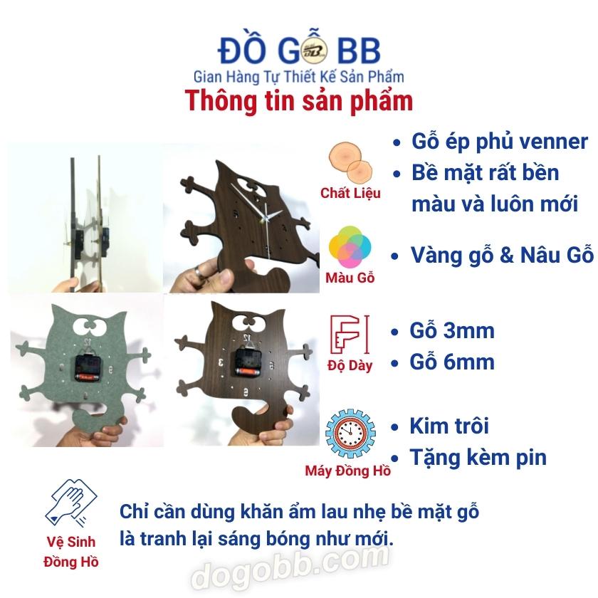 30cm Đồng Hồ Treo Tường Giá Rẻ Hình Mèo Phim Hoạt Hình Cho Trẻ Em Đẹp Bằng Gỗ Trang Trí - Đồ Gỗ BB