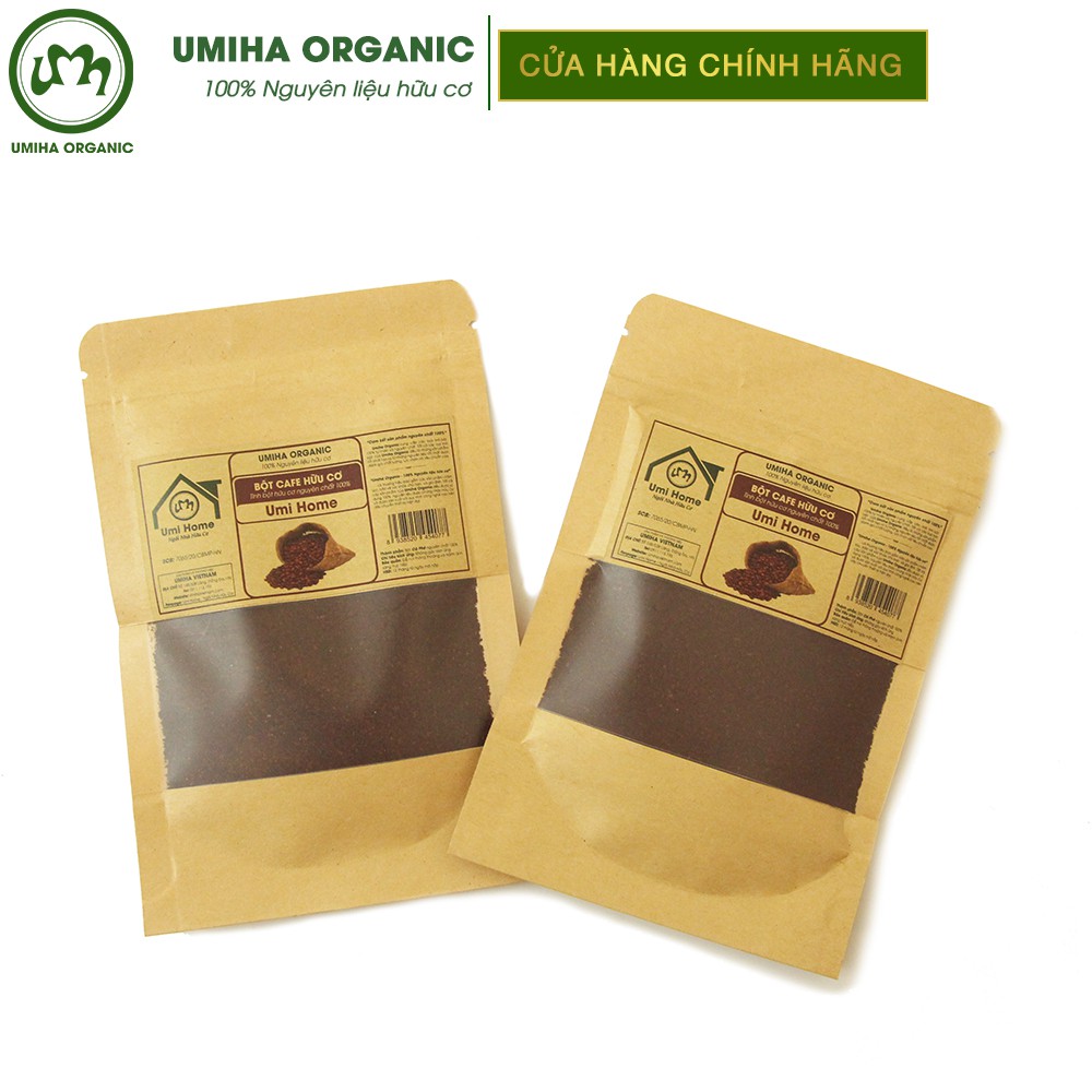 Bột Cà Phê dưỡng trắng da hữu cơ UMIHA nguyên chất túi Zip 35g | Coffee Powder 100% Organic