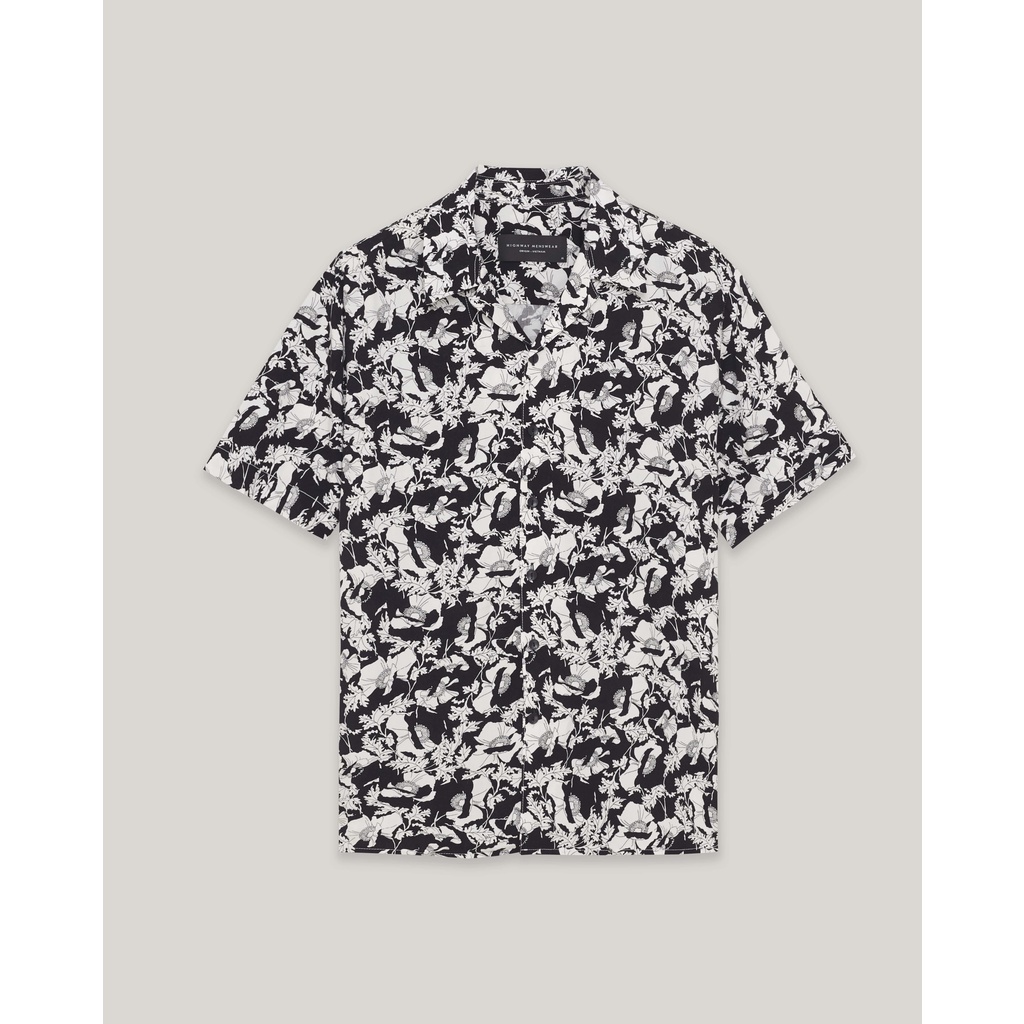 Áo sơ mi ngắn tay nam chất liệu linen mềm mịn HIGHWAY MENSWEAR Aster Cuban Shirt