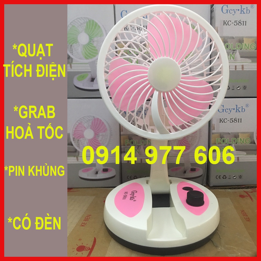 💥Giá Sỉ💥 Quạt Tích Điện Để Bàn Mini Gấp Gọn Tiện Lợi Gió Mát Có Đèn Sáng - Bảo Hành Hoàn Tiền Nếu Có Lỗi (Loại tốt)