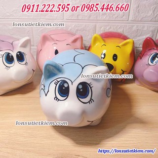 Lợn tiết kiệm tiền hoạt hình đáng yêu màu xanh