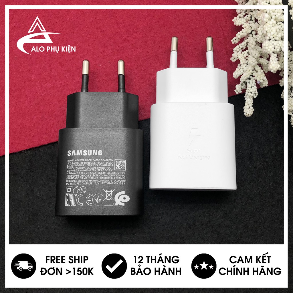 Củ Sạc Nhanh 25w Cho Samsung Galaxy - Sạc 30 phút lên 55% pin - Hàng chính hãng bảo hành 12 tháng 1 đổi 1.