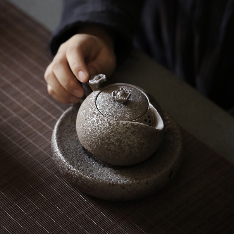 Cổ Gỉ Tráng Men Gốm Sứ Ấm Trà Vintage Handmade Ấm Trà Mơ Kung Fu Trà Đá Theo Phong Cách Nhật Bản Nồi