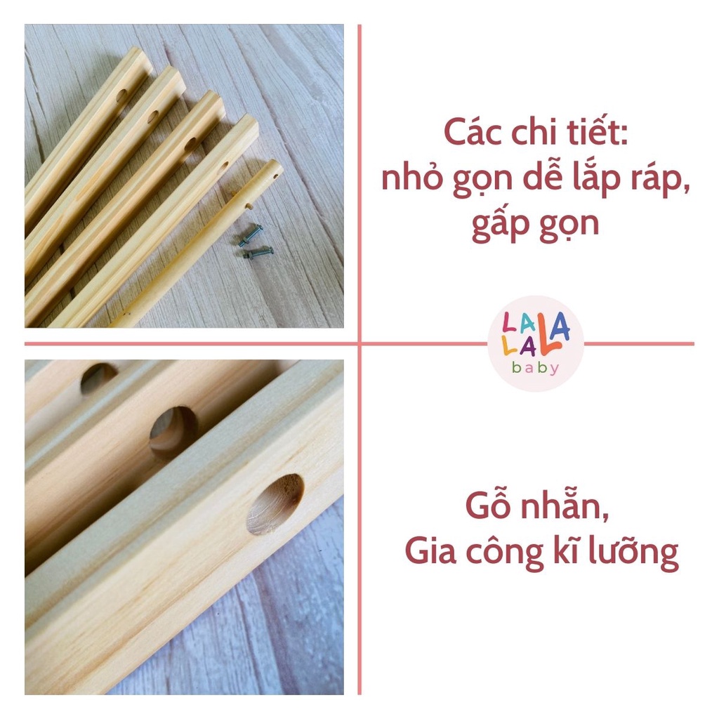 Kệ chữ A cho bé sơ sinh Lalala Baby, đồ chơi treo nôi chắc chắn, an toàn, hoả tốc - Mamuma Home