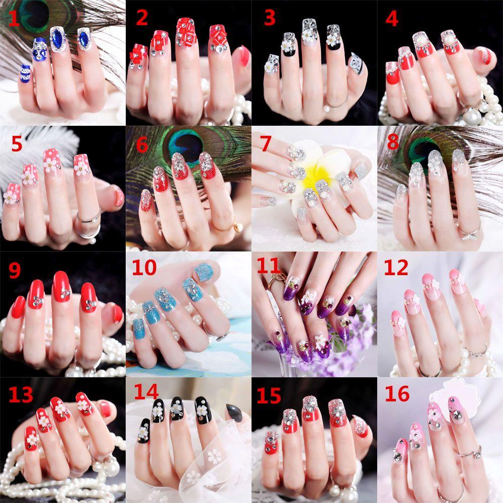 Set 24 Phụ Kiện Đính Đá Trang Trí Móng Tay Cô Dâu Sang Trọng|Kết Thúc Mảnh