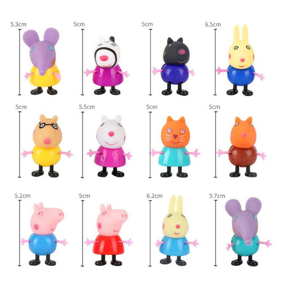 Mô hình đồ chơi gia đình heo hoạt hình bằng PVC có thể di chuyển