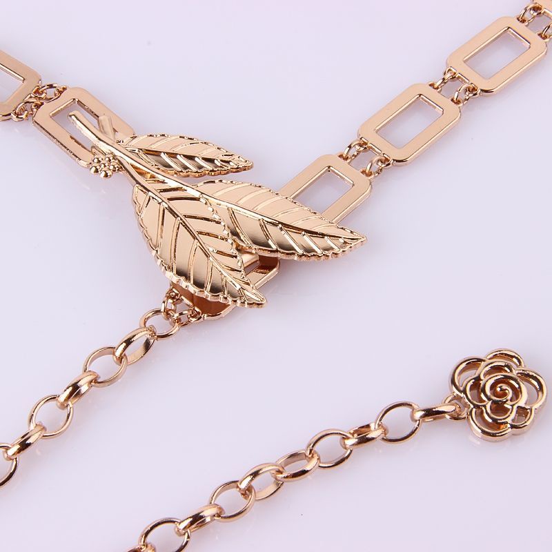 Thắt lưng dây xích kim loại mỏng thời trang cho nữ