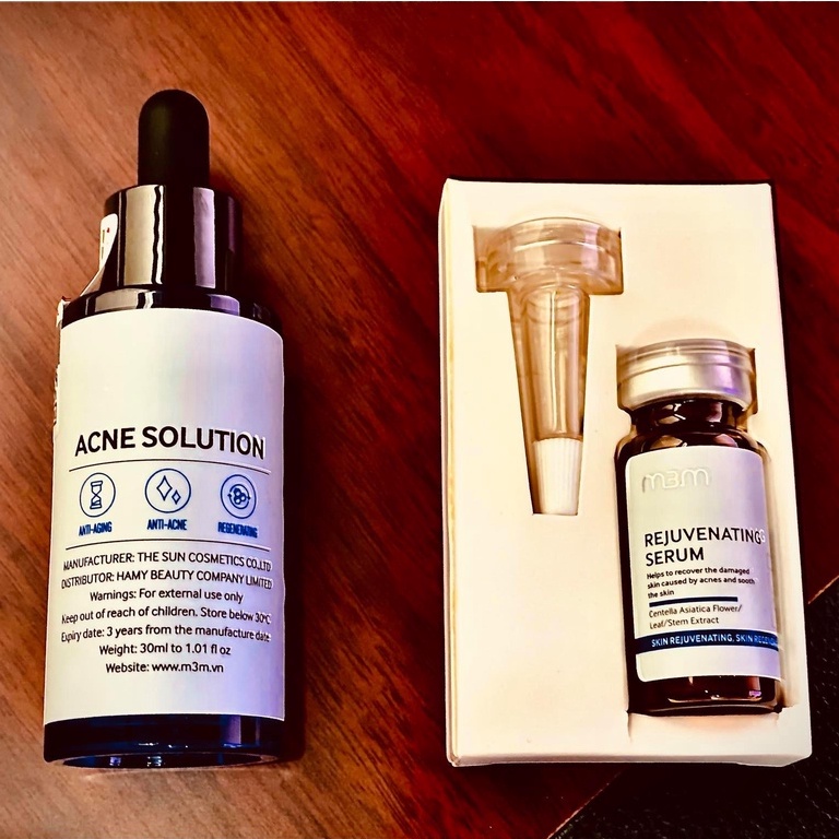 Tinh chất cho da mụn Acne Solution Serum M3M, Tặng 1 Regenerating Serum M3M