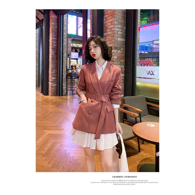 Bộ đầm trắng cổ polo và áo khoác phong cách Hàn Quốc thời trang mới dành cho nữ (Có bán lẻ)