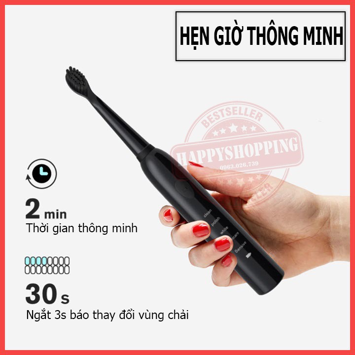 Bàn chải điện NT-X1, 5 chế độ chải, Đánh bóng, làm trắng và chăm sóc răng toàn diện