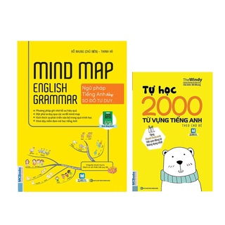 Sách - combo mindmap english grammar - ngữ pháp tiếng anh bằng sơ đồ tư duy + tự học 2000 từ vựng tiếng anh theo chủ đề