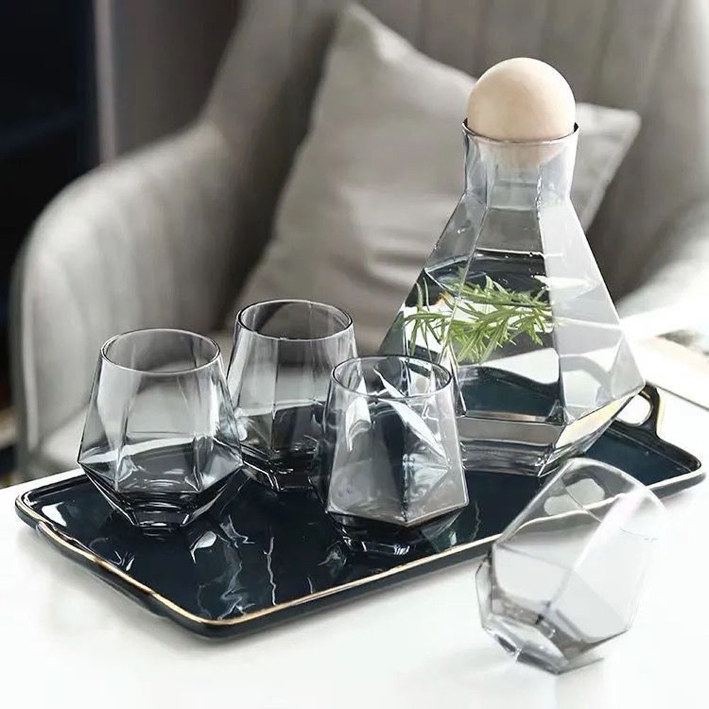 Bộ 6 Cốc Thủy Tinh Pha Lê Ánh Kim Chịu Nhiệt Từ -20 đến 200 Độ C-Hàng Nhập Khẩu I-ta-li-a Cao Cấp