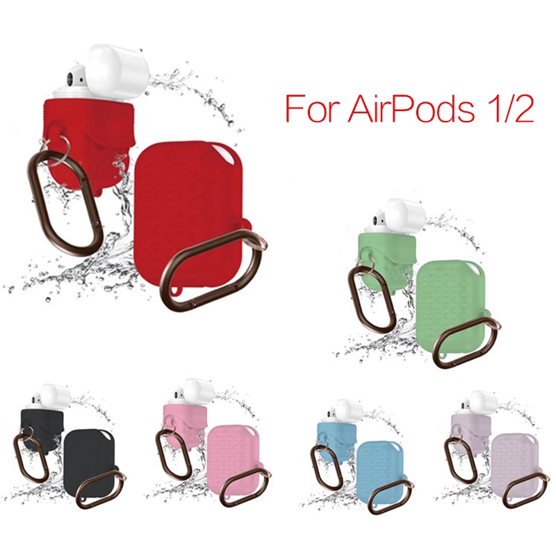 Vỏ bảo vệ hộp sạc tai nghe Airpods 1 2 Apple chống rơi/ chống thấm nước/bụi có khoá chống lạc