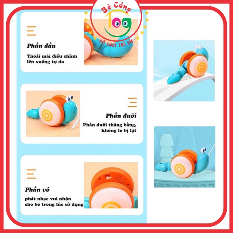 Đồ Chơi Ốc Sên Tinh Nghịch Bò Phát Sáng, Phát Nhạc Vui Nhộn Dành Cho Bé