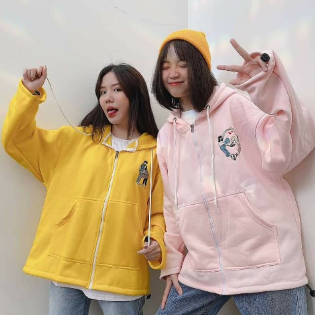Áo Khoác Hoodie thêu LOVE unisex (Ảnh thật)