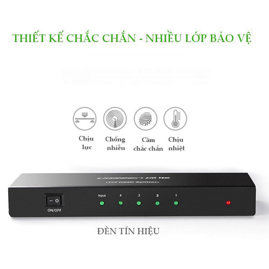 [Mã ELHACE giảm 4% đơn 300K] Bộ chia HDMI 1 ra 4 Ugreen 40202 chính hãng - HapuStore