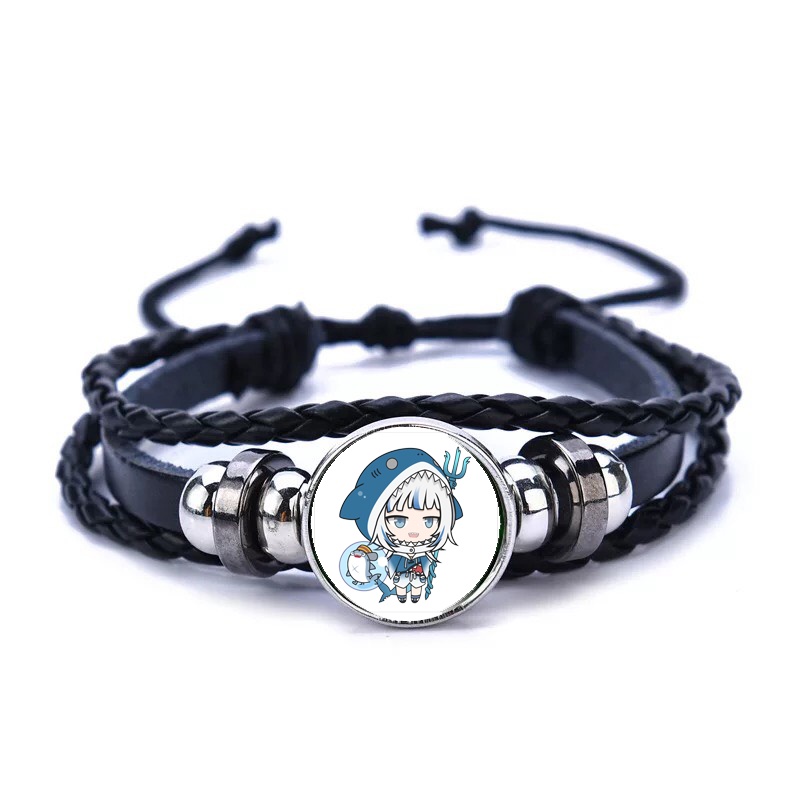 Vòng tay da lộn IN HÌNH GAWR GURA Hololive Vtuber game chibi phụ kiện thời trang xinh xắn mẫu ngẫu nhiên