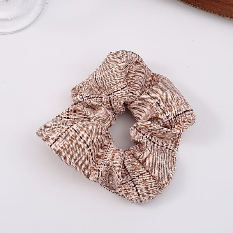 Dây Cột Tóc Hình Tròn Họa Tiết Kẻ Sọc Phong Cách Hàn Quốc Xinh Xắn Cho Nữ