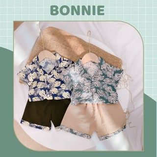 Set Bộ Cho Bé, Bộ Quần Áo Bé Trai Bonnie Chất Đũi Hoạ Tiết Cho Bé 10-24kg