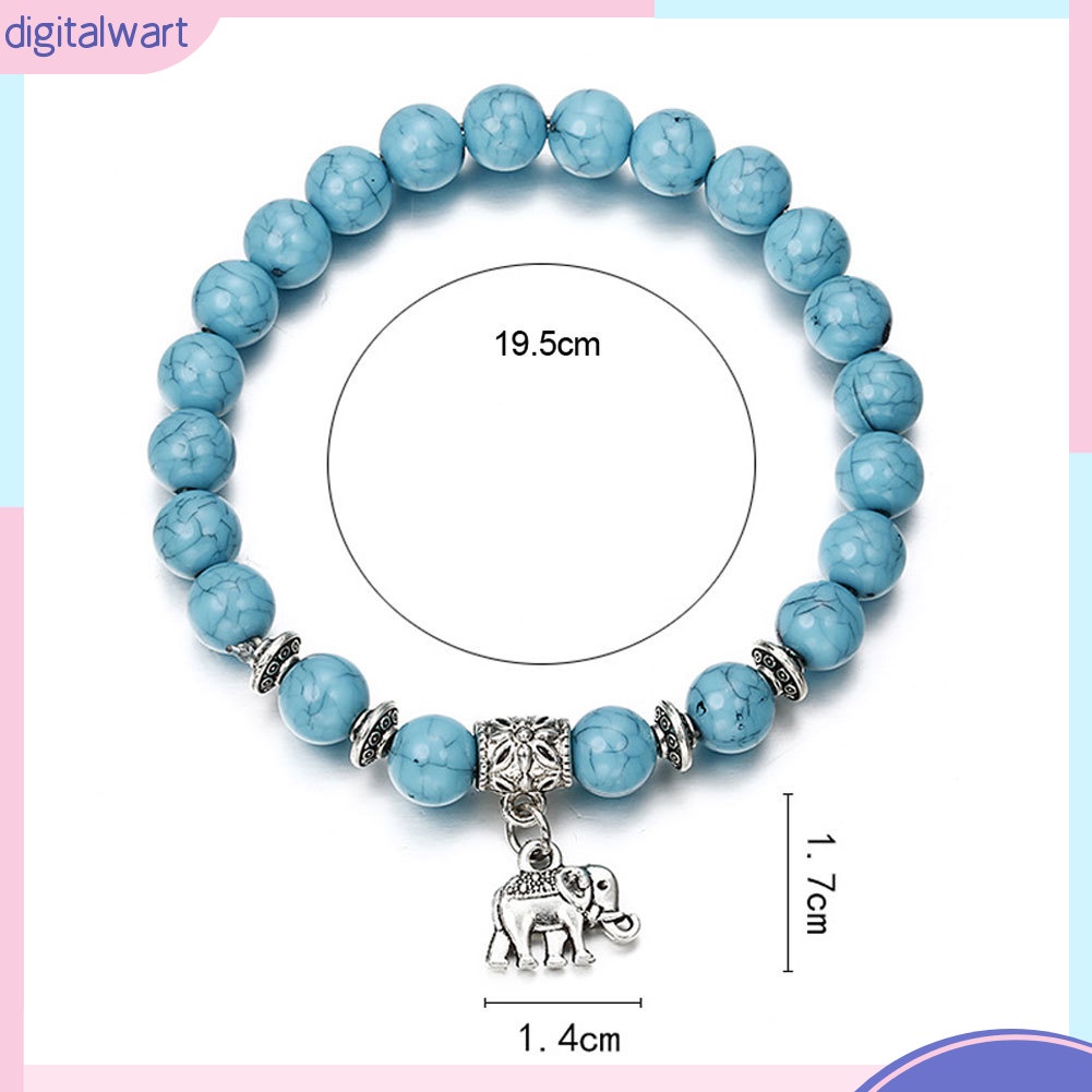 Vòng tay chuỗi hạt họa tiết chú voi may mắn co giãn vừa tay