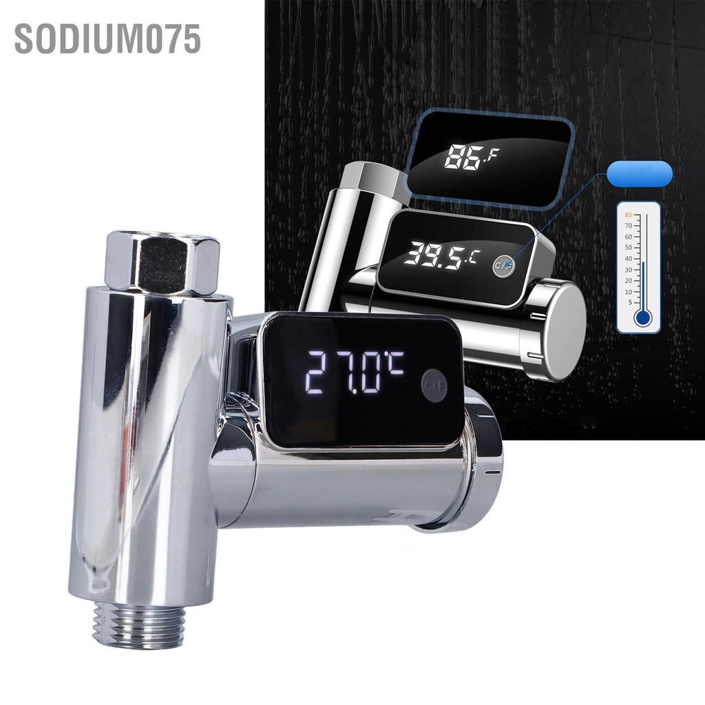 Có thể bán buôn G1 / 2 Nhiệt kế vòi Màn hình LED hoa sen nhiệt độ nước cho trẻ em Người lớn Phòng tắm tại nhà Sodium075 Hàng giao ngay