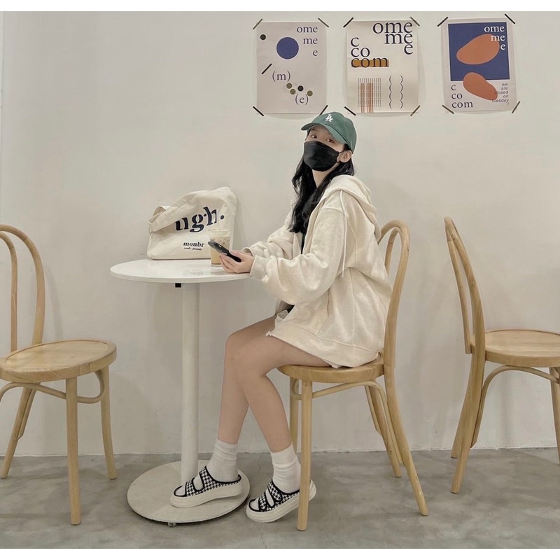Áo Khoác Hoodie Nỉ Unisex [FREESHIP]  Áo tay bồng khóa kéo có mũ ulzzang màu Xanh | Xám nam nữ HOT
